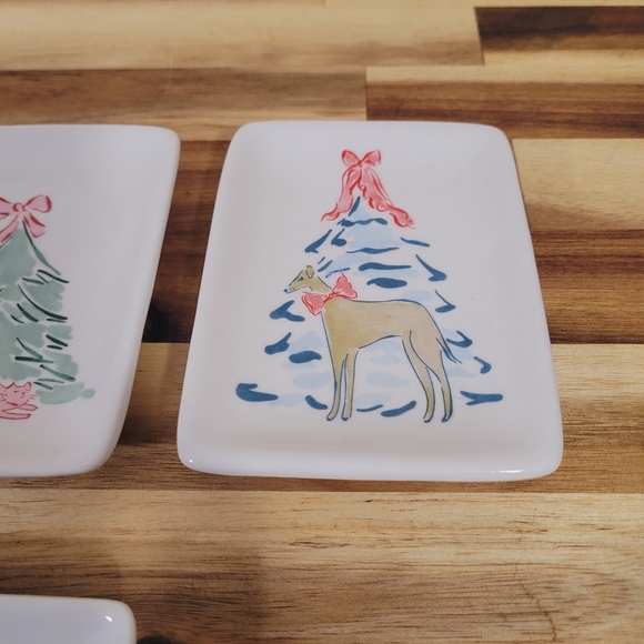 New Peace on Earth Christmas Holiday Appetizer Desert Rectangular Plate / Tray 4 - Picture 4 of 8